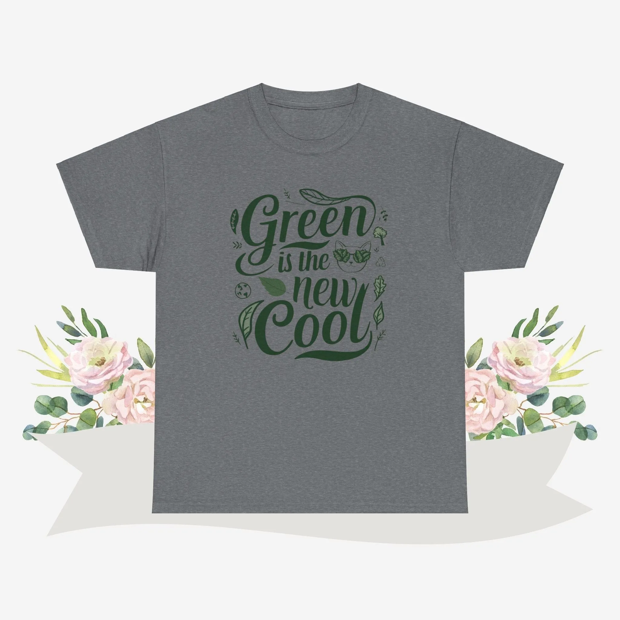 Green Is The New Cool Cotton Crew Neck Tshirt
