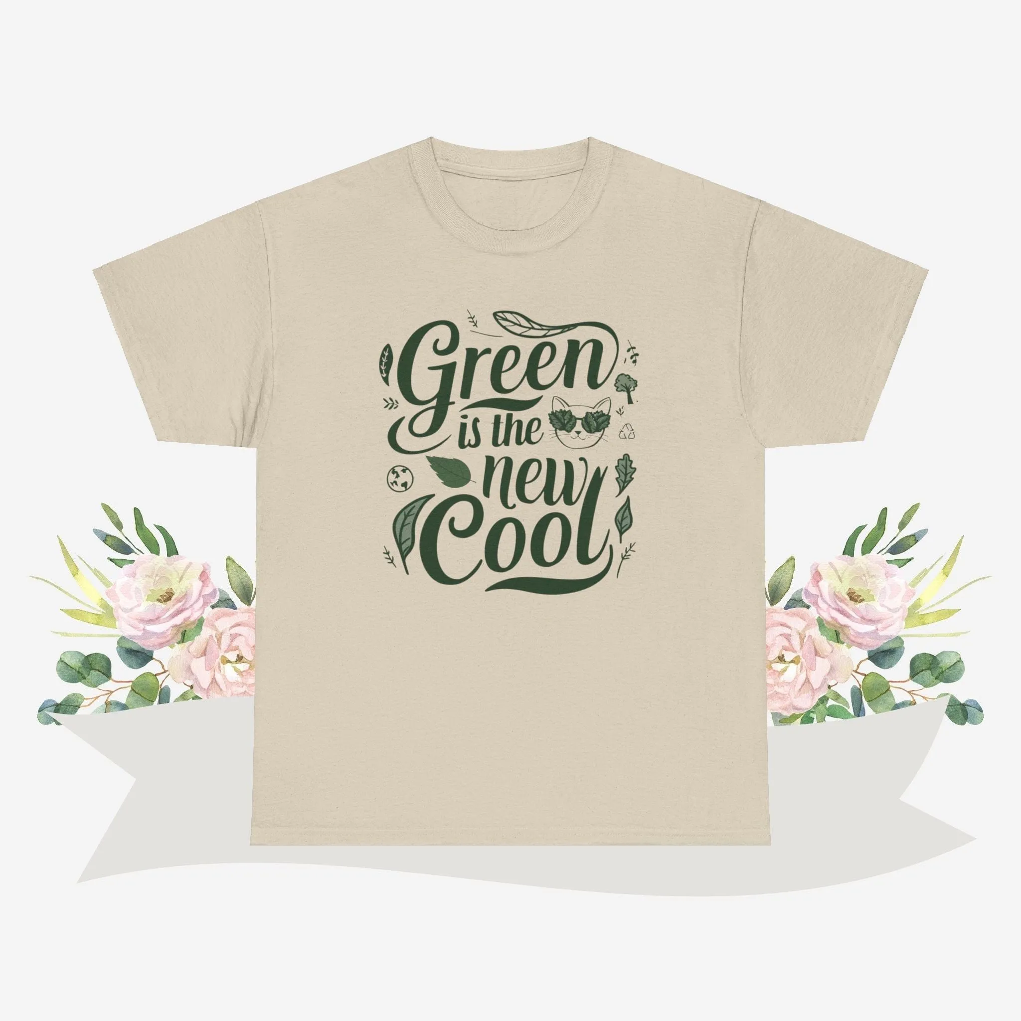 Green Is The New Cool Cotton Crew Neck Tshirt