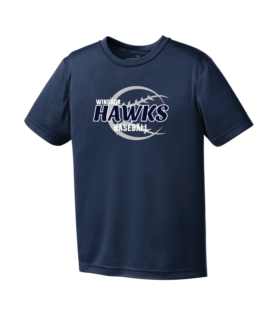 Hawks Baseball Youth Dri-Fit T-Shirt with Printed Logo
