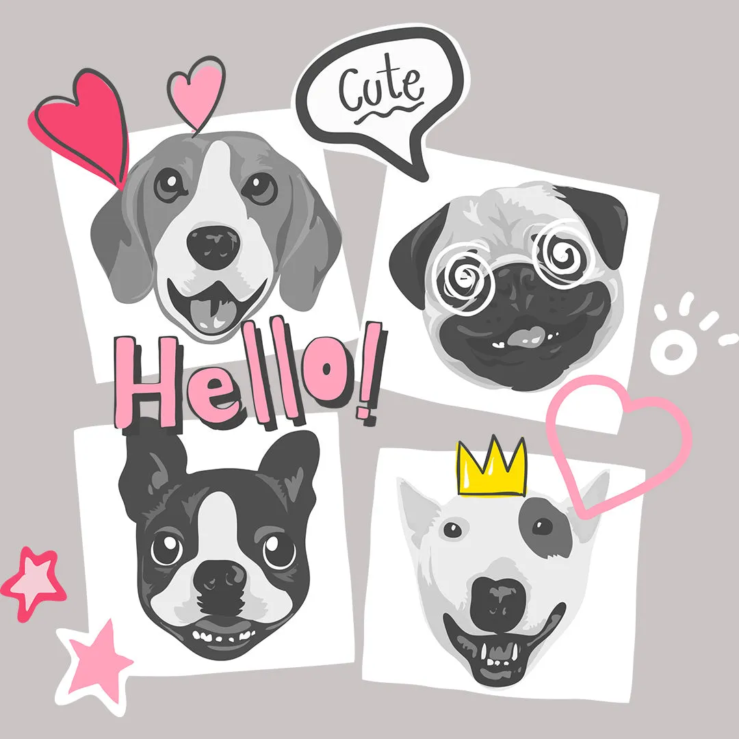 Hello Cute Puppies Graphic Printed | Fancy T-Shirt for girls