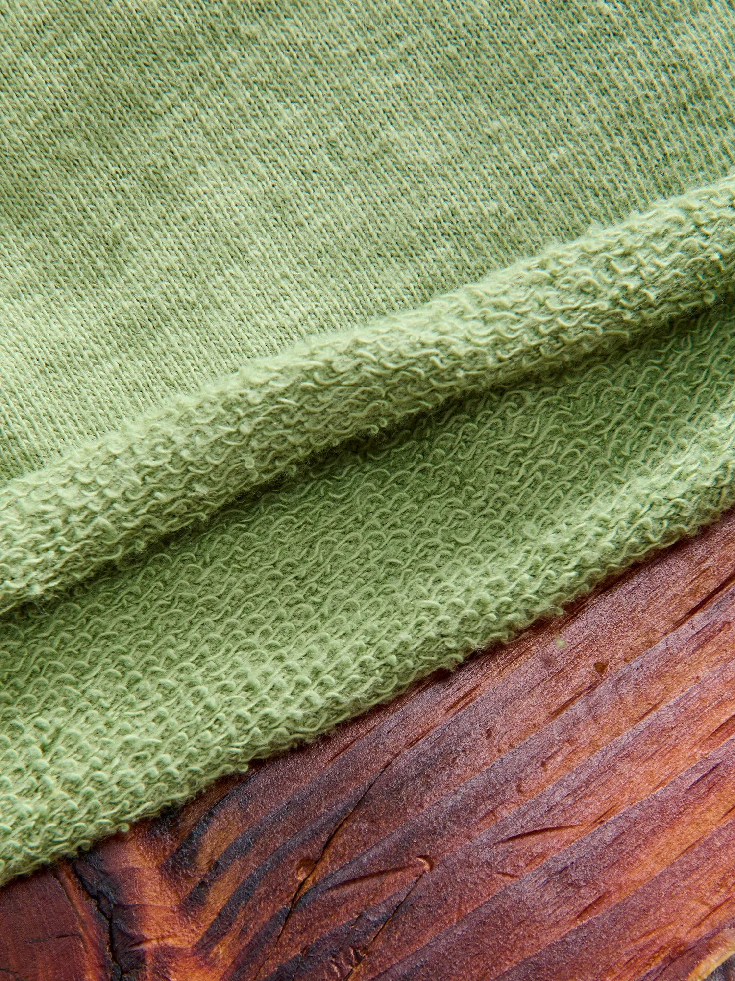 Lightweight Cutoff Sweatshort in Tea Green