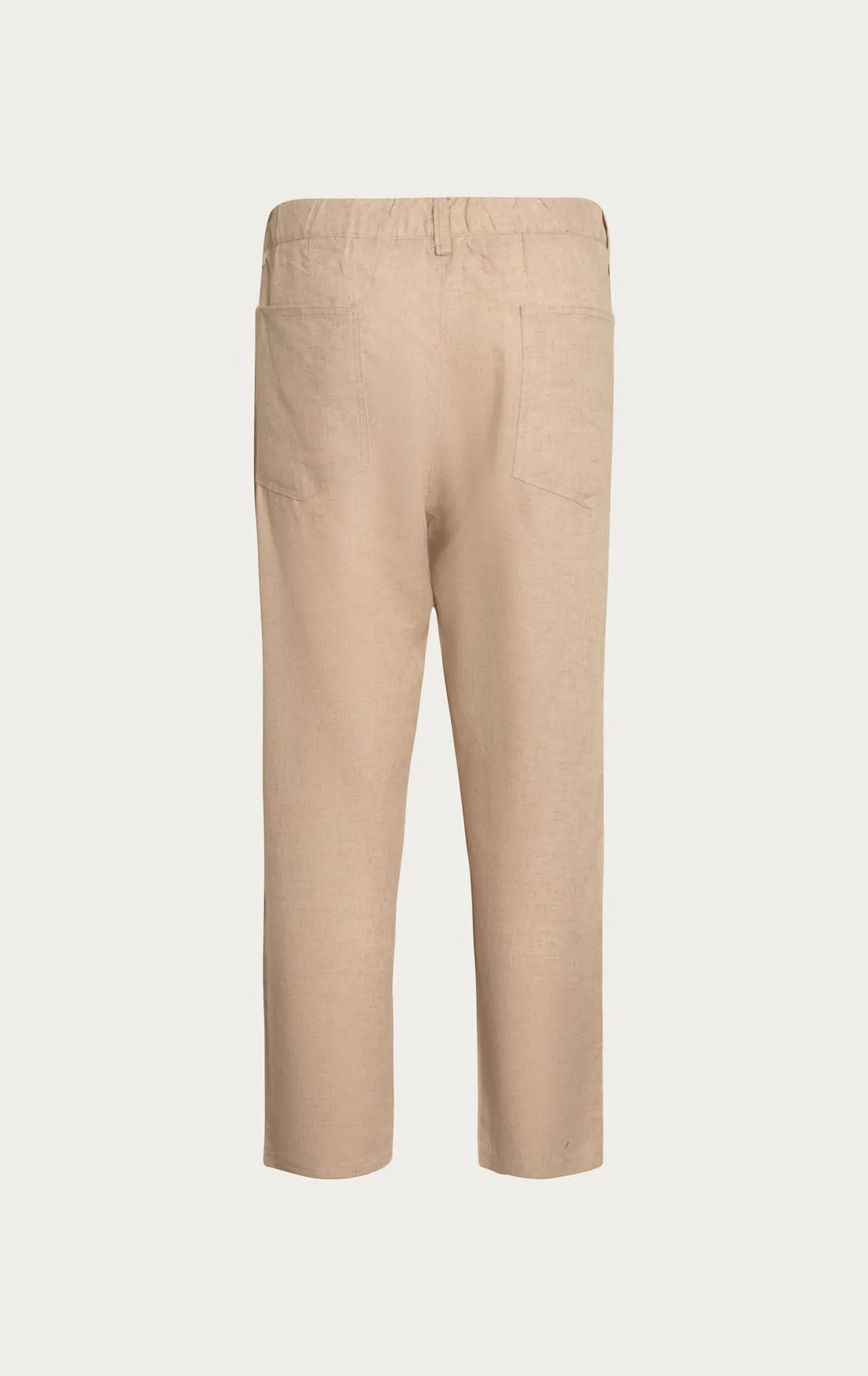 Linen Blend Relaxed Fit Pants - Beige