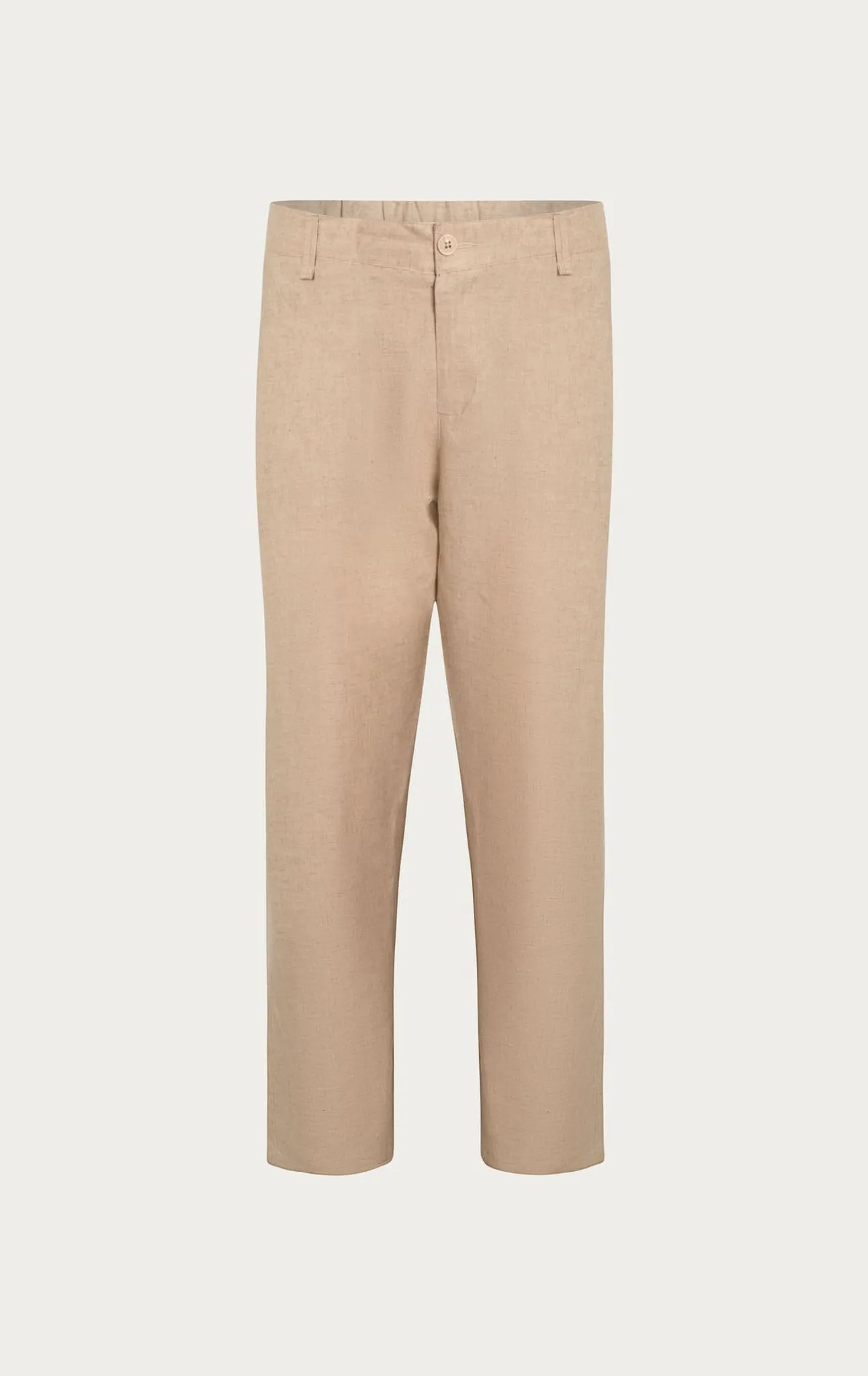 Linen Blend Relaxed Fit Pants - Beige