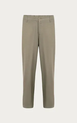 Linen Blend Relaxed Fit Pants - Green