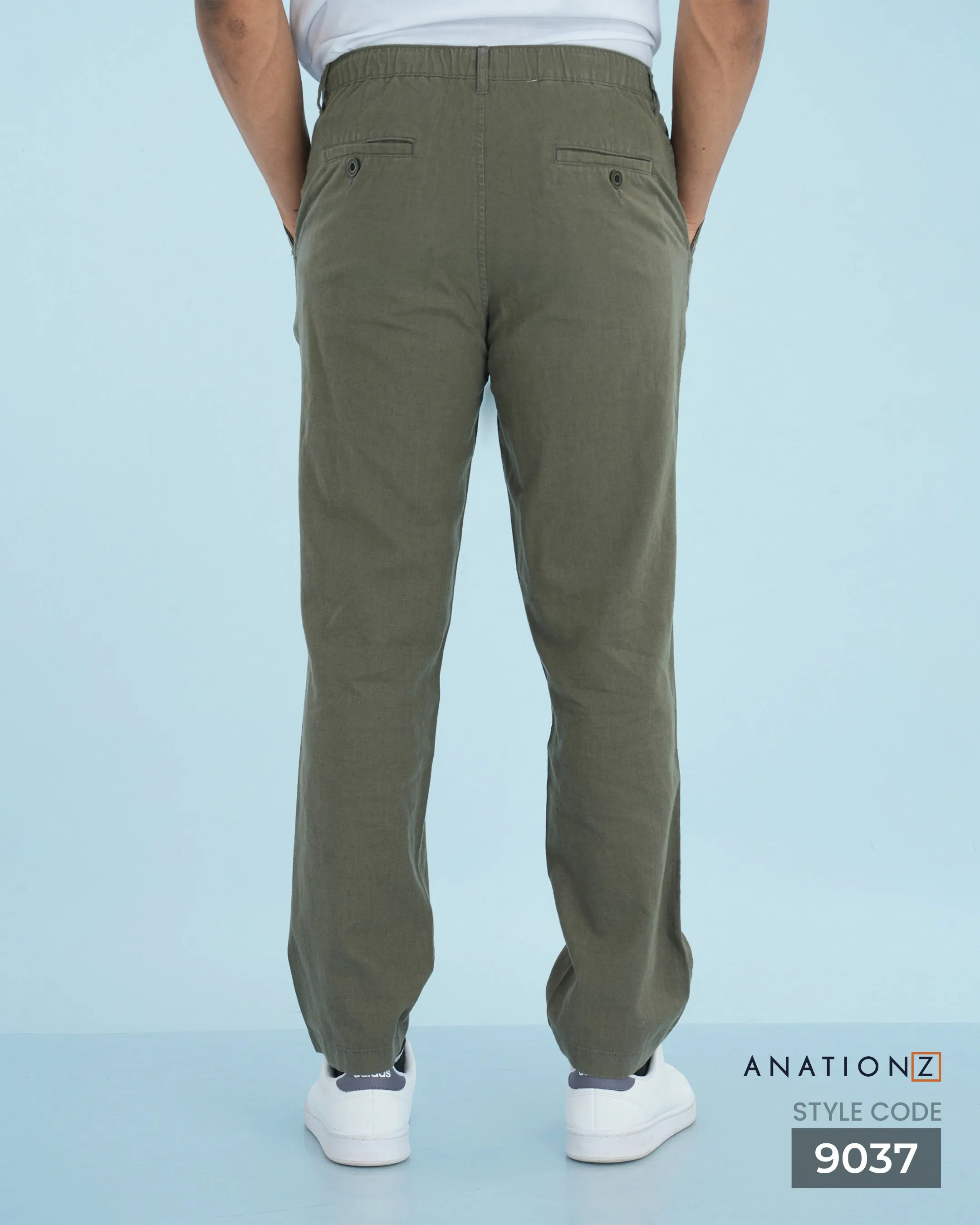 Linen Cotton Relaxed Fit Pants | Old Money Style - Olive