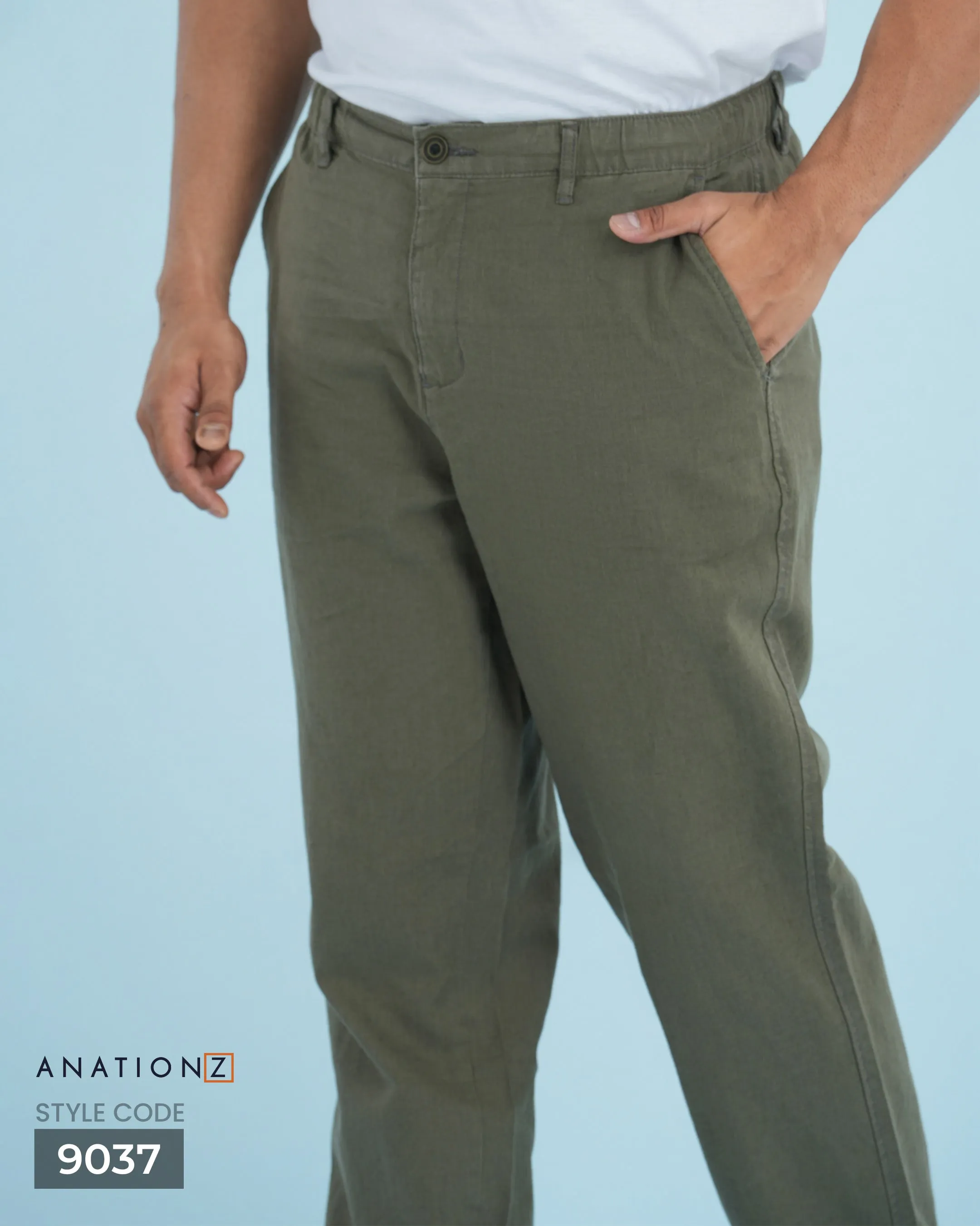 Linen Cotton Relaxed Fit Pants | Old Money Style - Olive