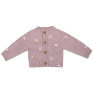 Long Sleeve Baby Sweater | EMB Pink Daisies | Oh Baby!