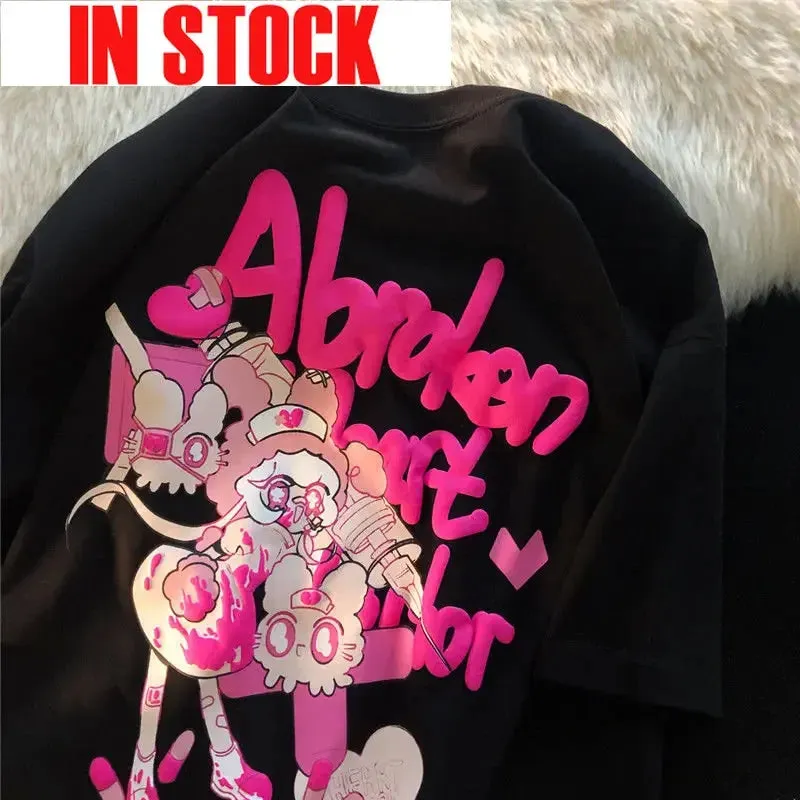 LVSANW Kawaii Women Tshirts Harajuku Anime Graphic Tees Streetwear Top Fashion Summer Short-sleeved Y2k Tops Oversize T-shirt