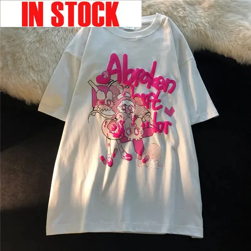 LVSANW Kawaii Women Tshirts Harajuku Anime Graphic Tees Streetwear Top Fashion Summer Short-sleeved Y2k Tops Oversize T-shirt