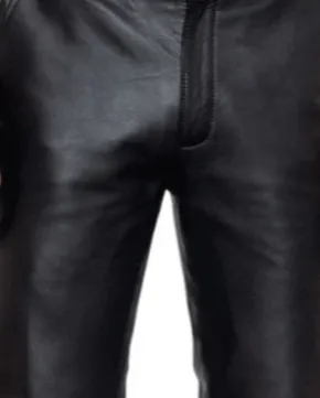 Mens Flare Leather Pants