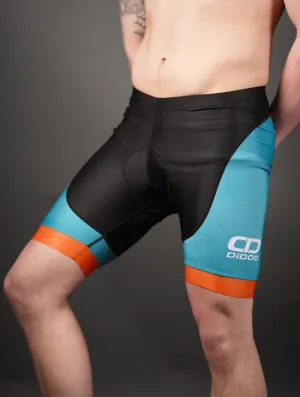 Men's Performance Cycling Shorts Green and Orange