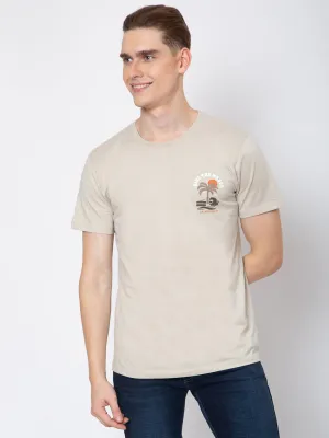 Mens Round Neck Front Back Print