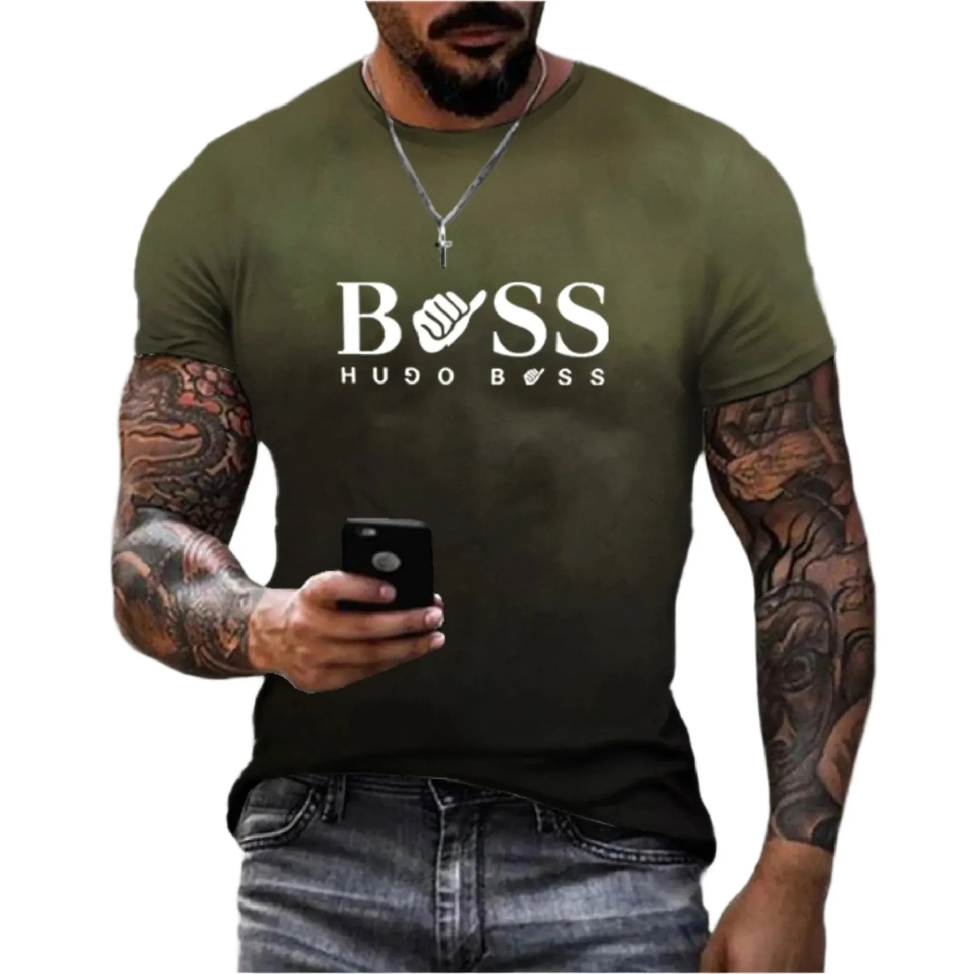 Men's Summer T-Shirt - Round Neck, Short Sleeve, Letter Print Outdoor Sports Top