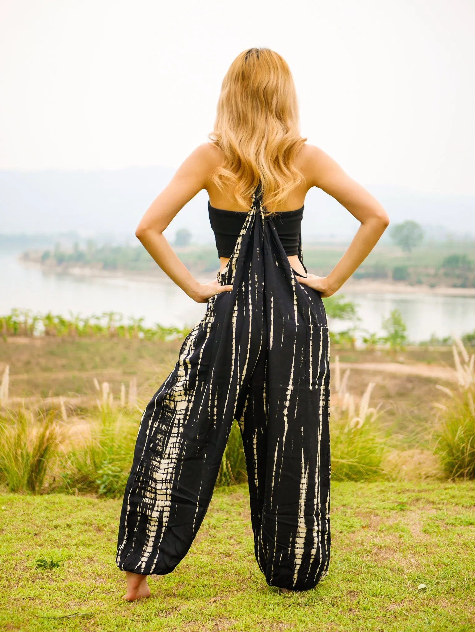 Mystic Moon Racerback Dungarees Jumpsuit Romper