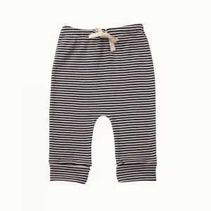 Nature Baby Organic Cotton Drawstring Pants (Navy Stripe)