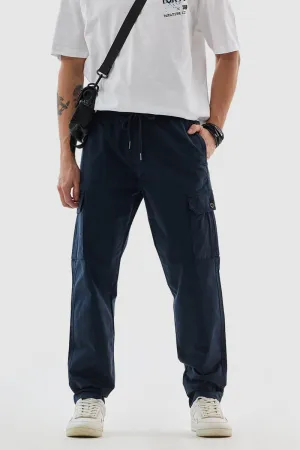 Navy Relaxed Fit Cargo Pants