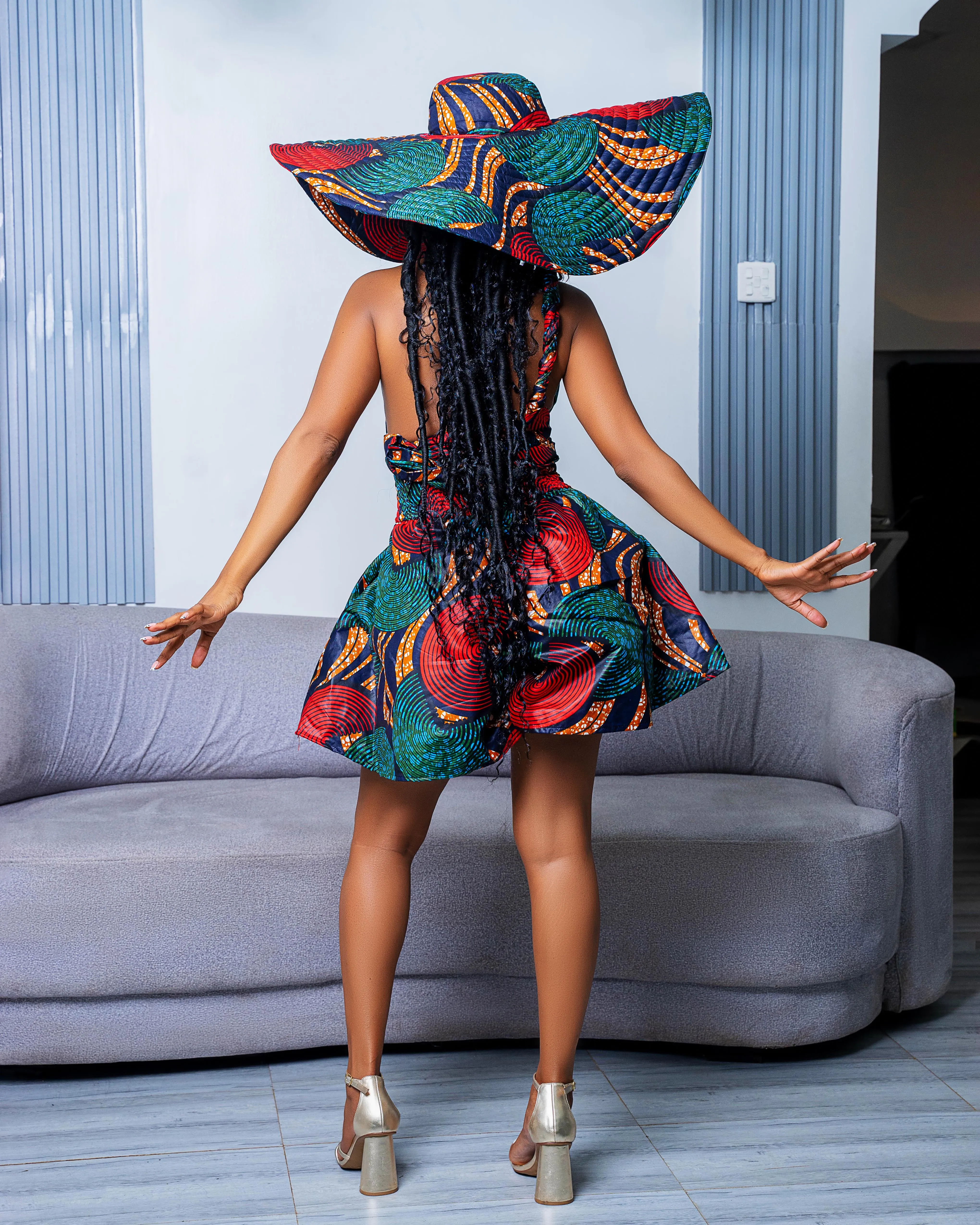 Ndio Versatile African Print Infinity Romper - Blue