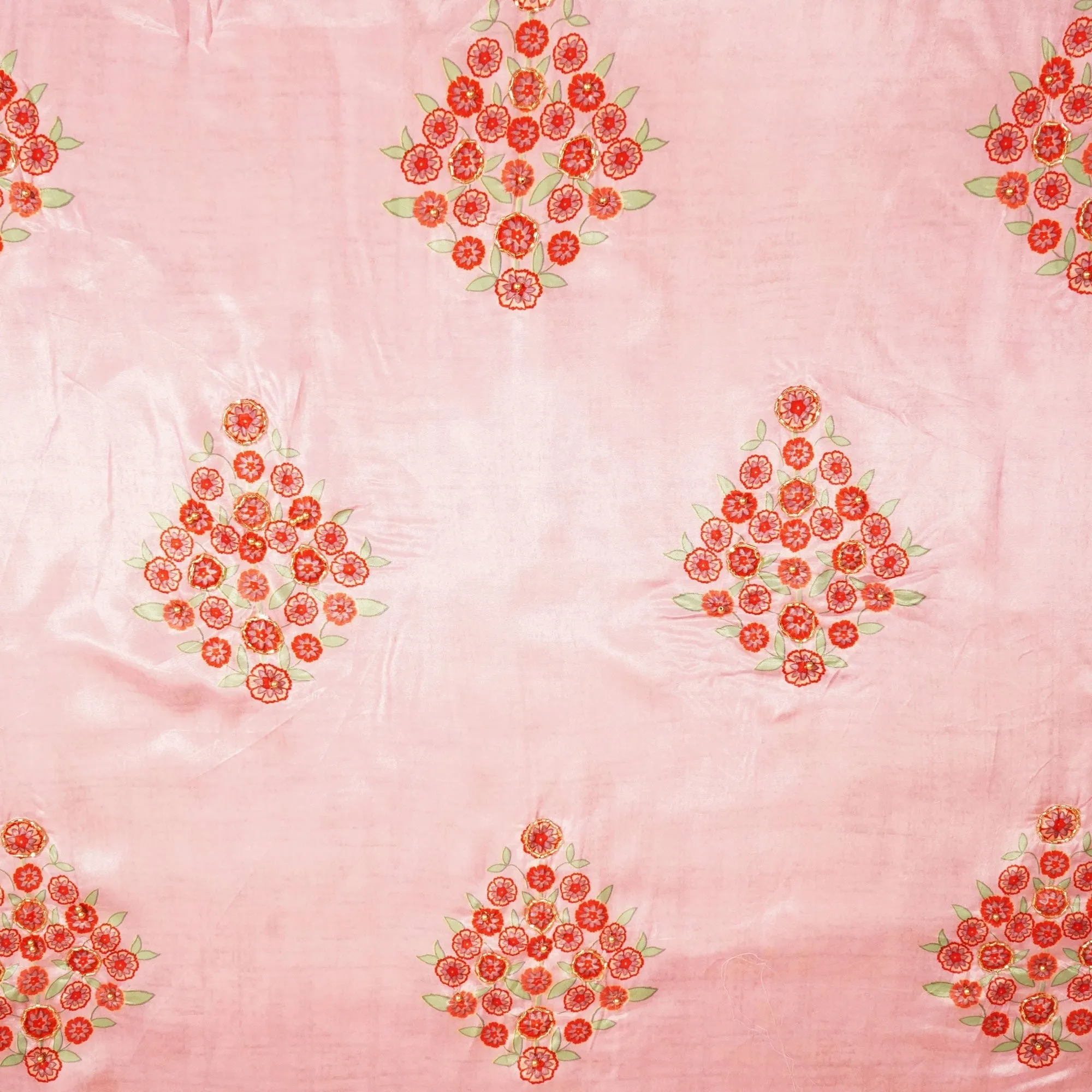 Pink Floral Print Crepe Fabric MTF-23836