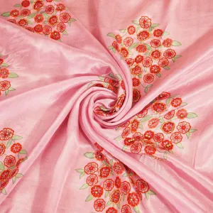 Pink Floral Print Crepe Fabric MTF-23836