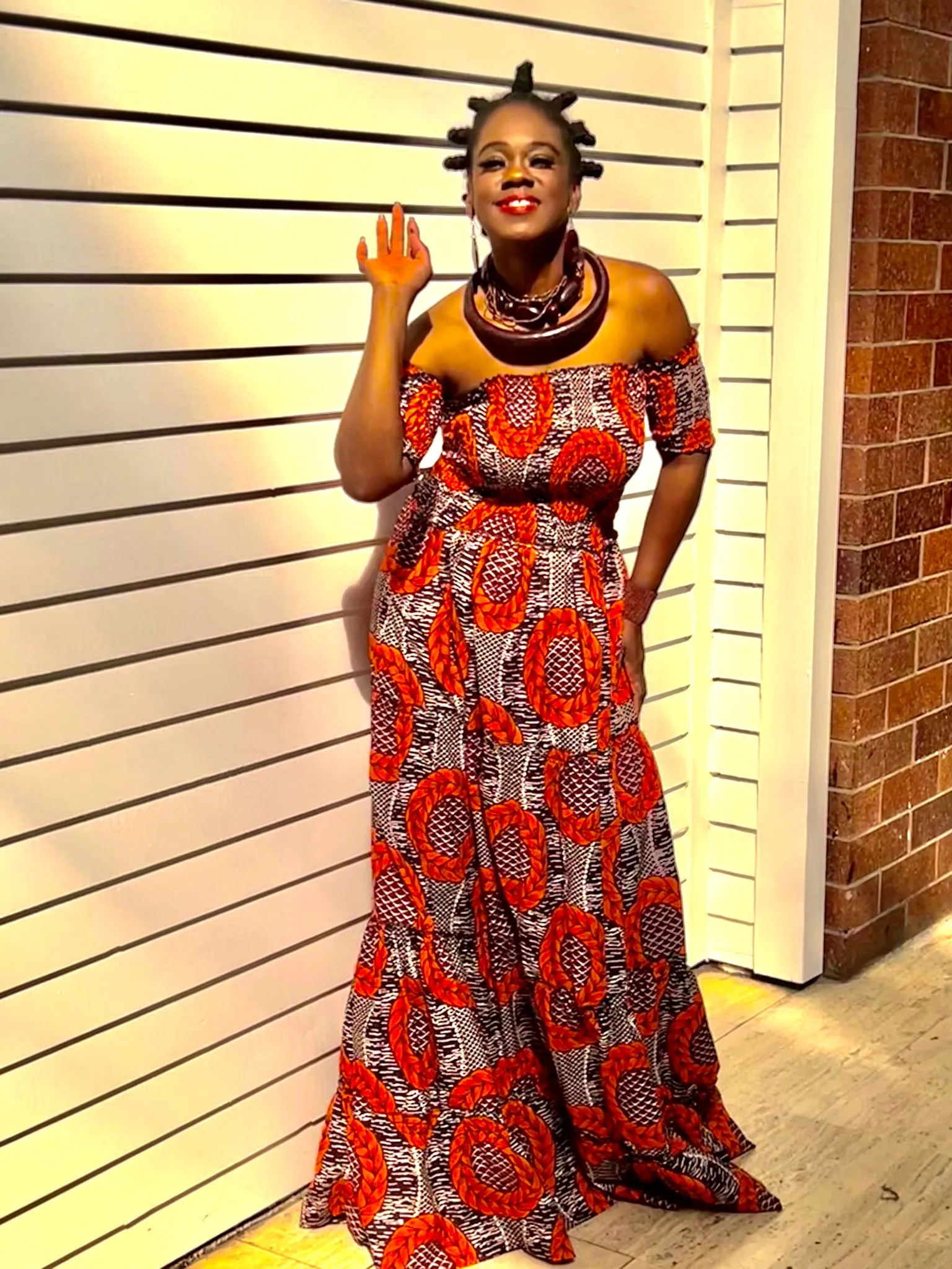 Printed Strapless Dress