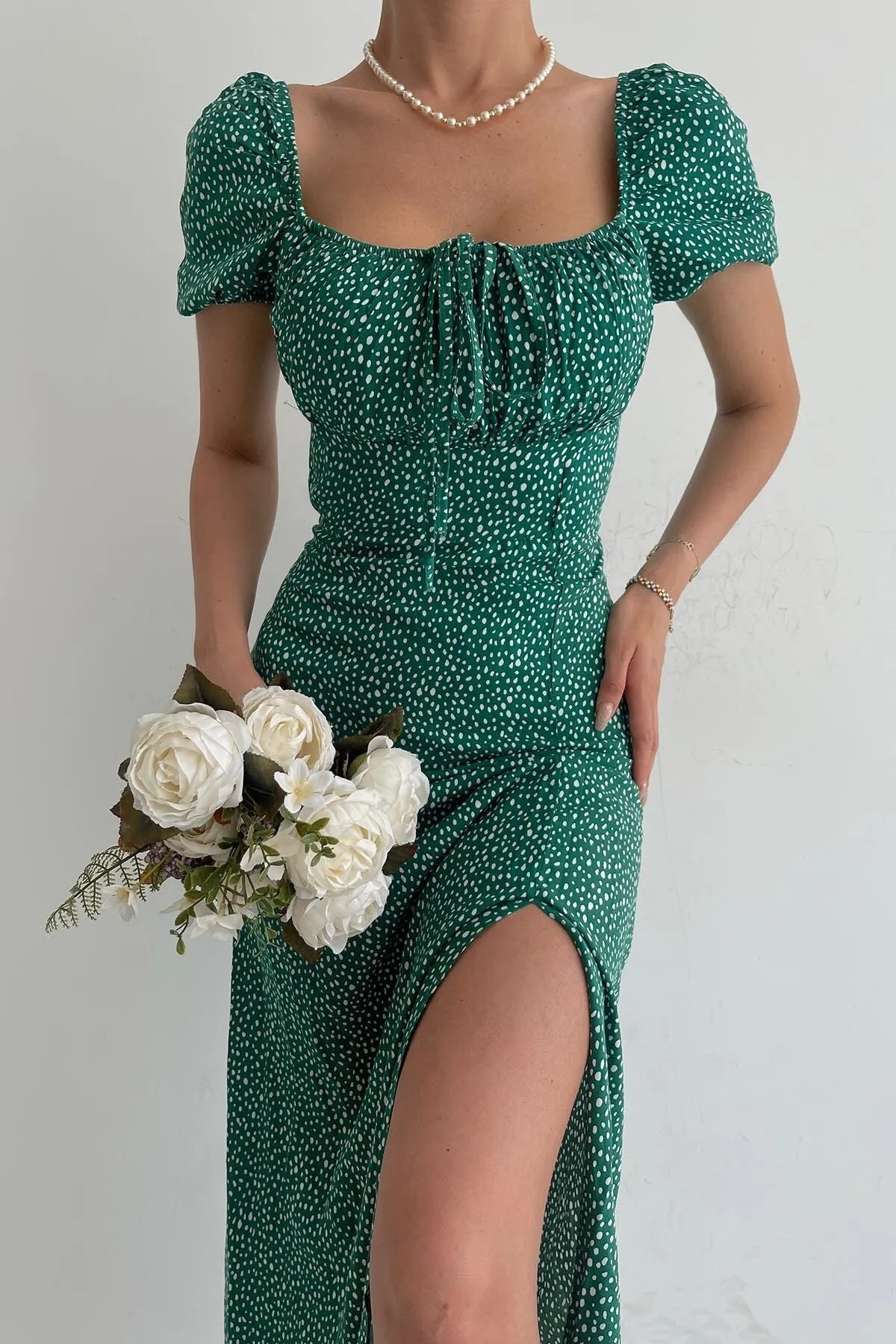 Spaghetti Straps Sexy Floral Split Maxi Dress