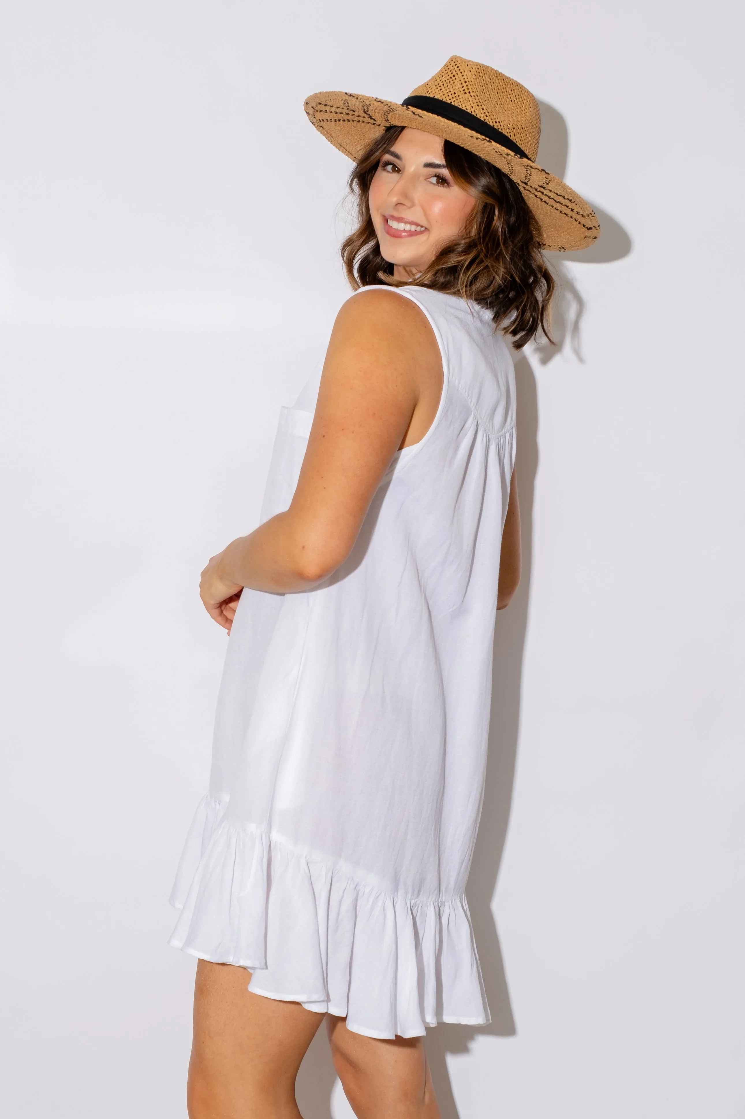 Suki Sleeveless White Dress