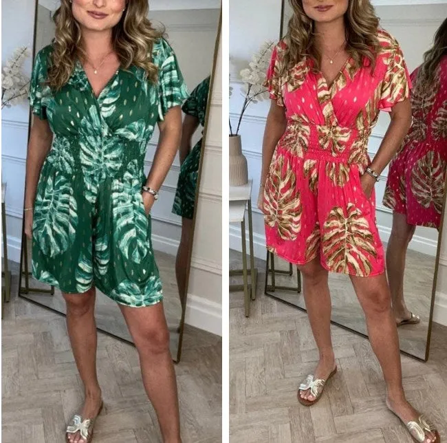 🌸Up to 50% off🔥Casual Floral Polka Dot Pocket Rompers