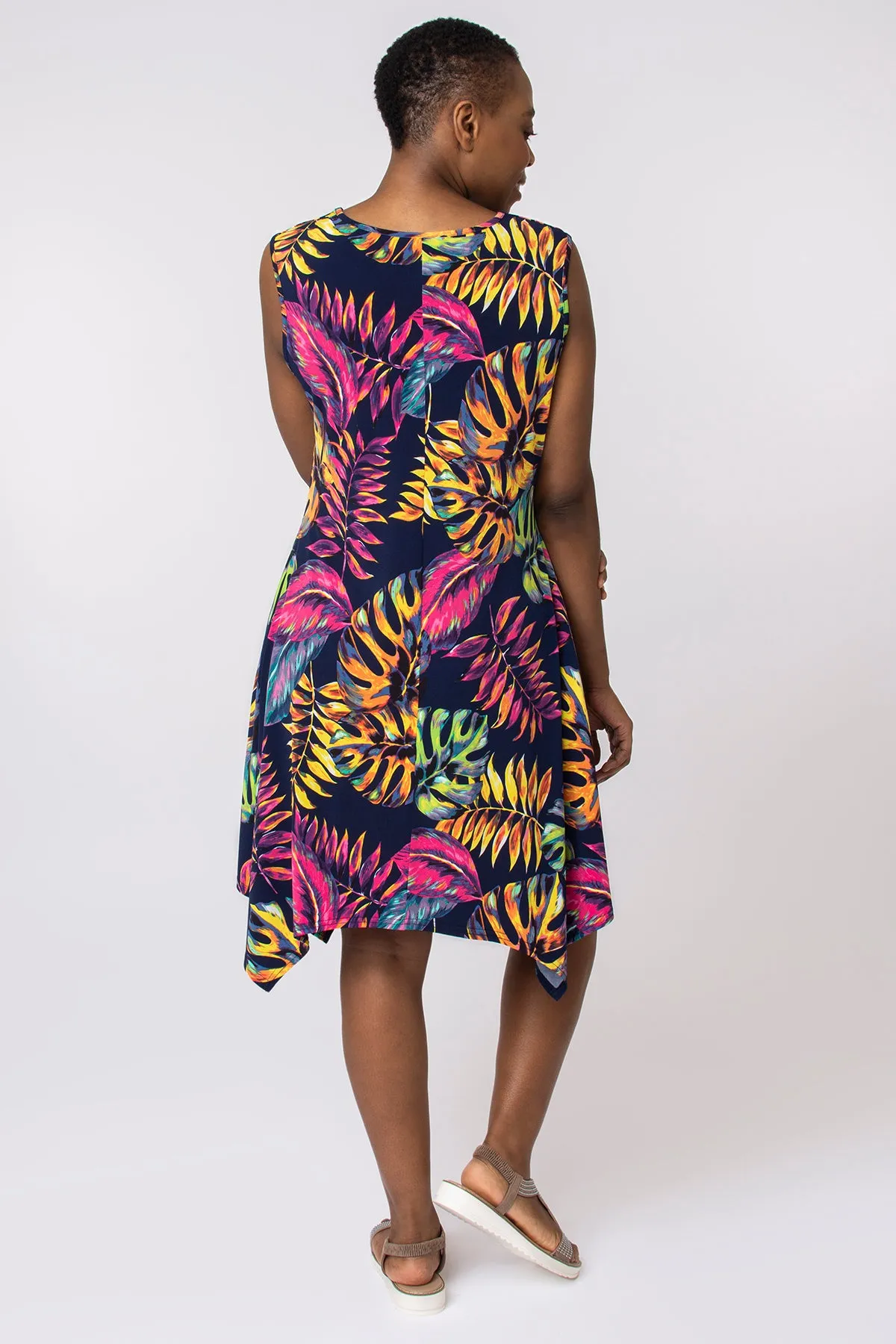 Vibrant Tropical Print Dress