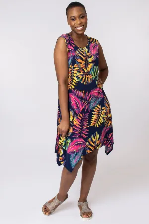 Vibrant Tropical Print Dress