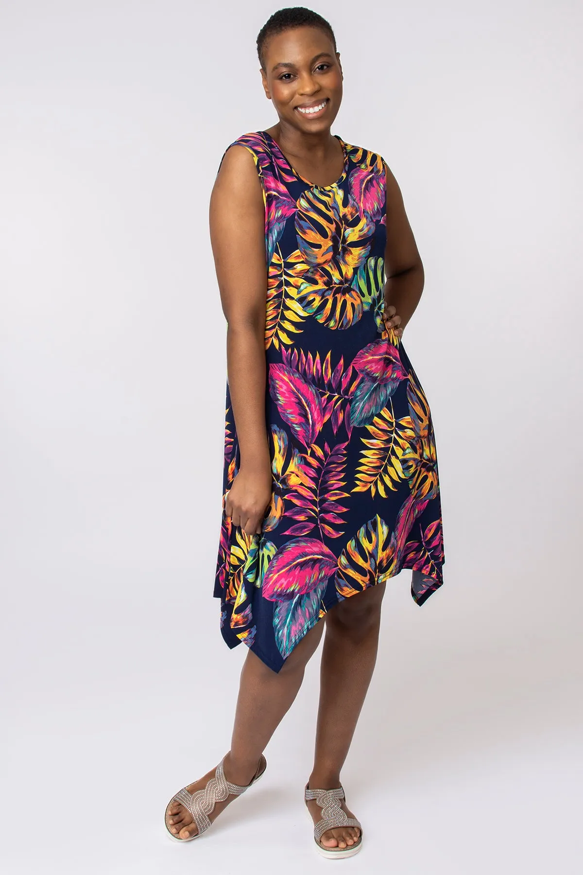 Vibrant Tropical Print Dress