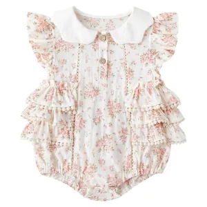 Vintage Floral Romper (Pink)