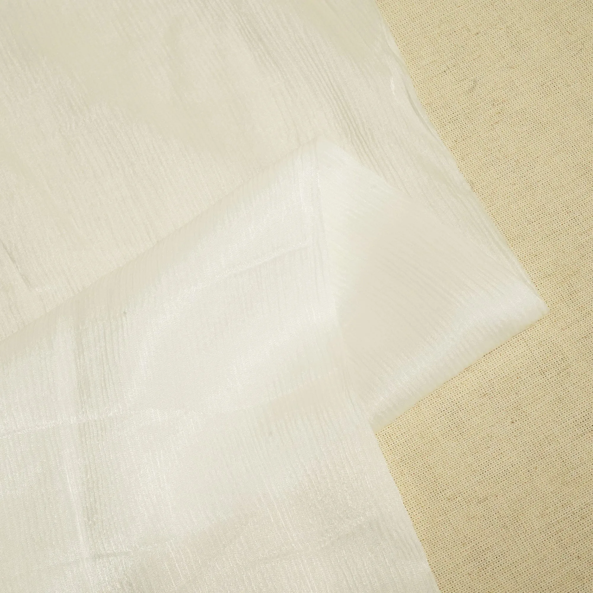 White Solid RFD Chiffon Satin GT-24486