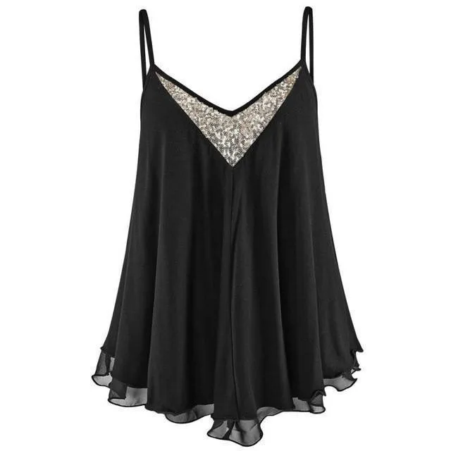 Women Camisole V Neck Chiffon Camis