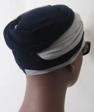 Women Navy & Light Gray EZ PZ Turban Wrap