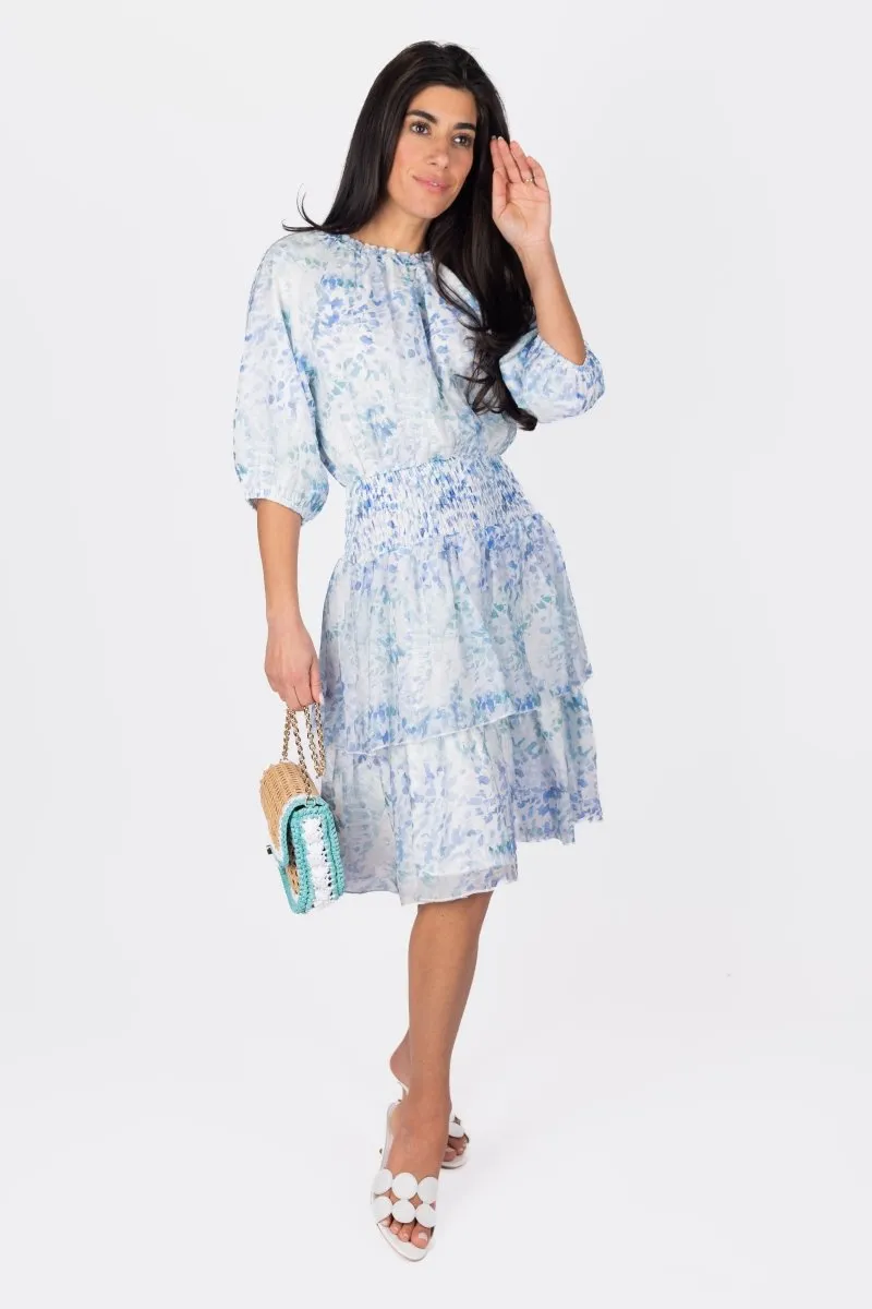 ZENA DRESS SHORT SLEEVE 39" (BLUE/MULTI)